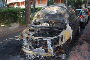 incendio, città sant'angelo, auto