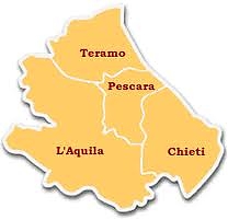 aquila, pescara, abruzzo, chieti, teramo, coletti, mappa