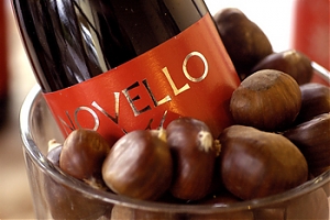 vino, novello, castagne, castagna