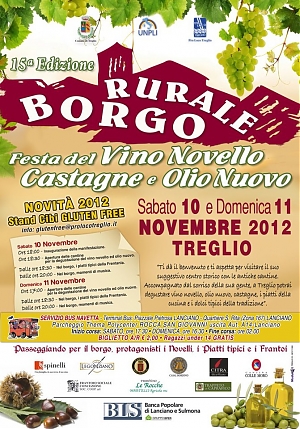 chieti, vino, festa, treglio, castagne, borgo rurale