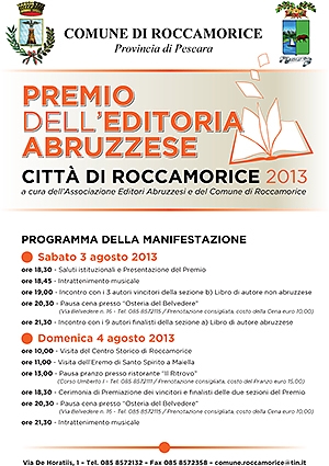 roccamorice, premio editoria abruzzese