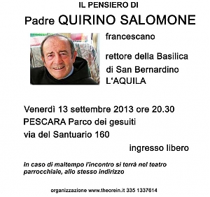 pescara, incontro, padre, quirino salomone